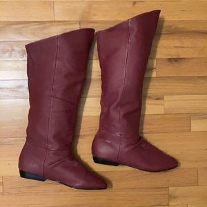 Classique Vintage Size 9 80s Red Leather Boots